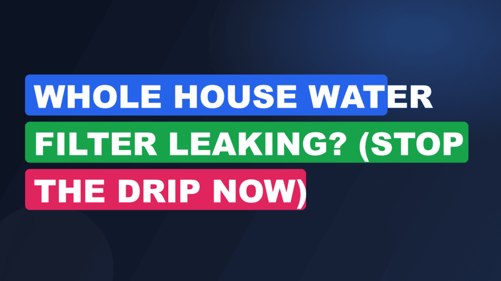 Whole House Water Filter Leaking? (Stop the Drip Now)