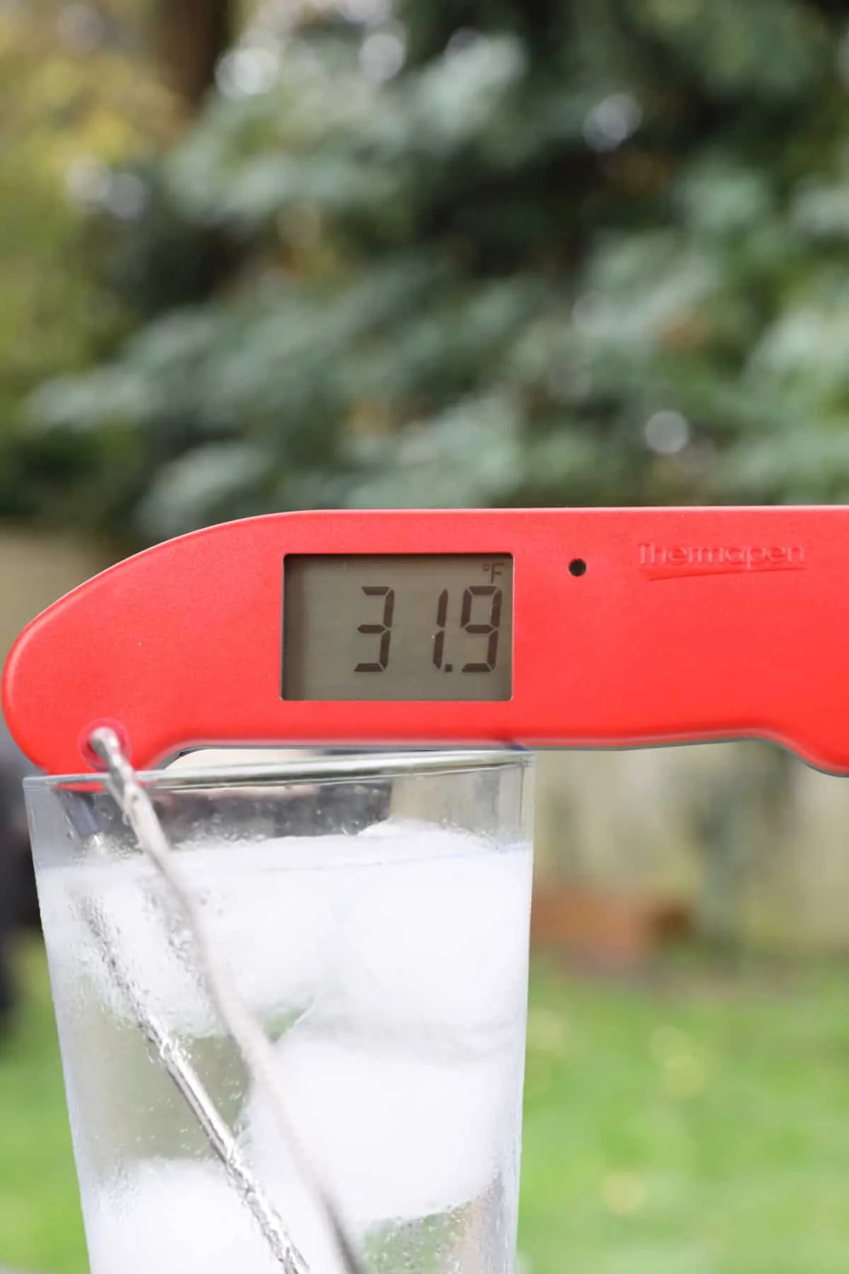 Ice point calibration method for kitchen thermometers