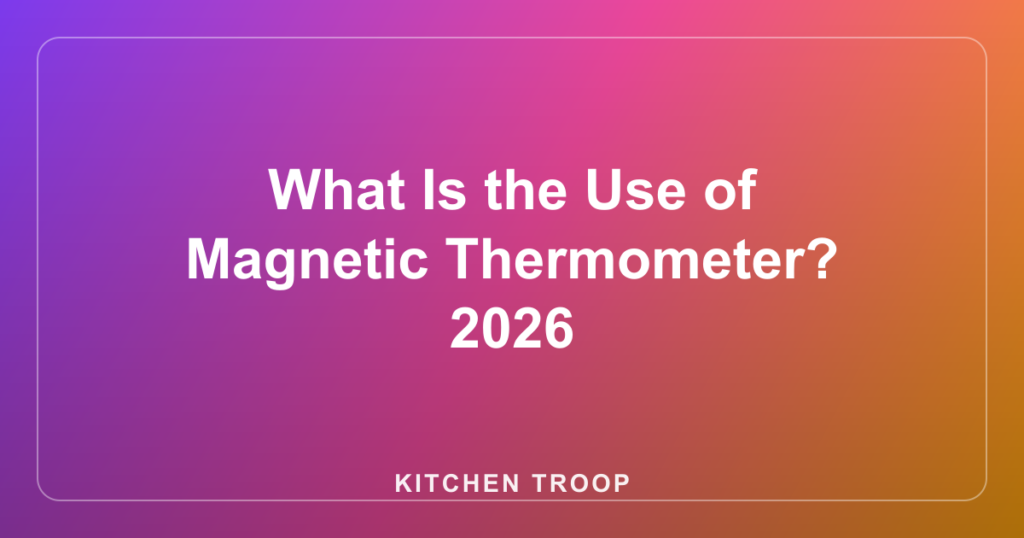 What Is the Use of Magnetic Thermometer? 2026