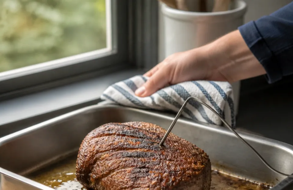 Accounting for carryover cooking after pulling the pan