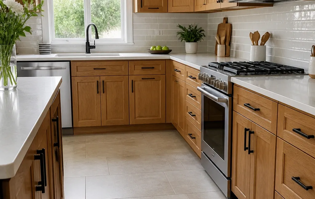The Best Flooring Colors for Oak Cabinets in 2026