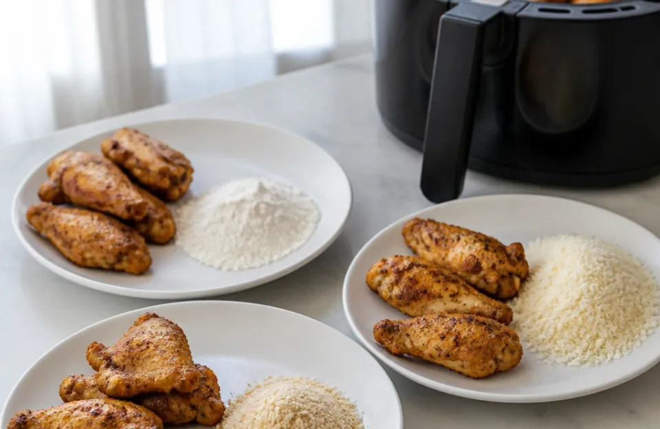 Flour versus other dry coatings for air frying