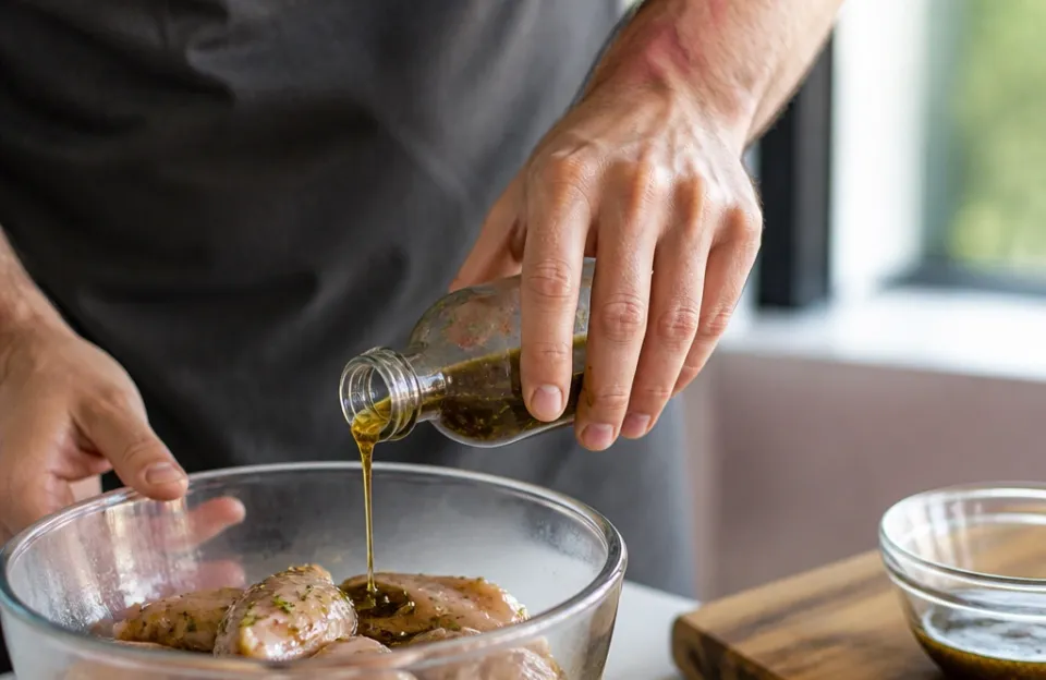 Handling oils, marinades, and sauces