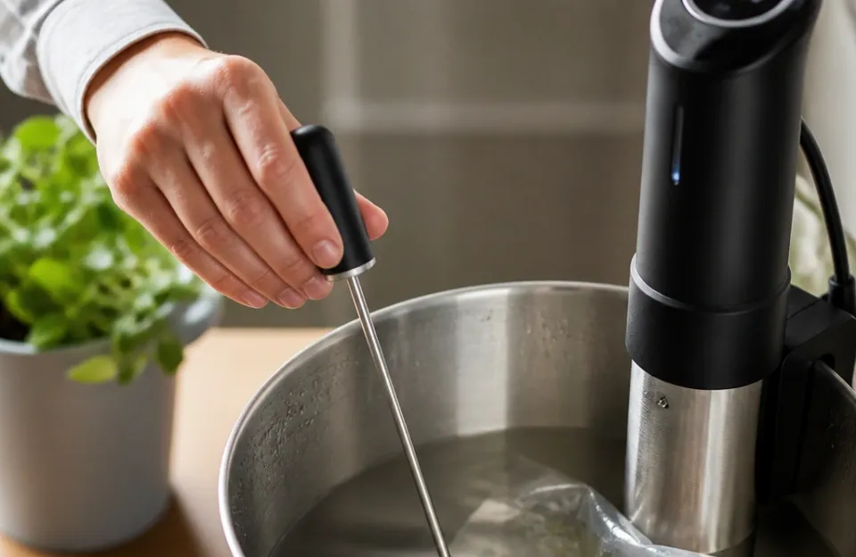 Measuring the water bath temperature