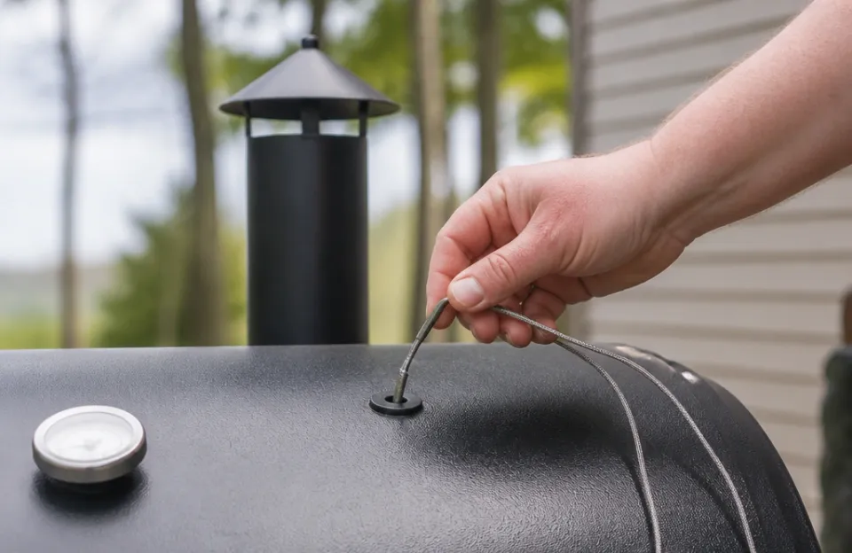 Routing Thermometer Wires Through the Smoker Lid