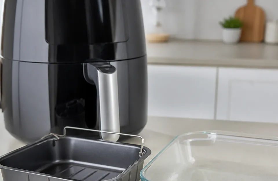 What separates an air fryer baking pan from a regular oven dish