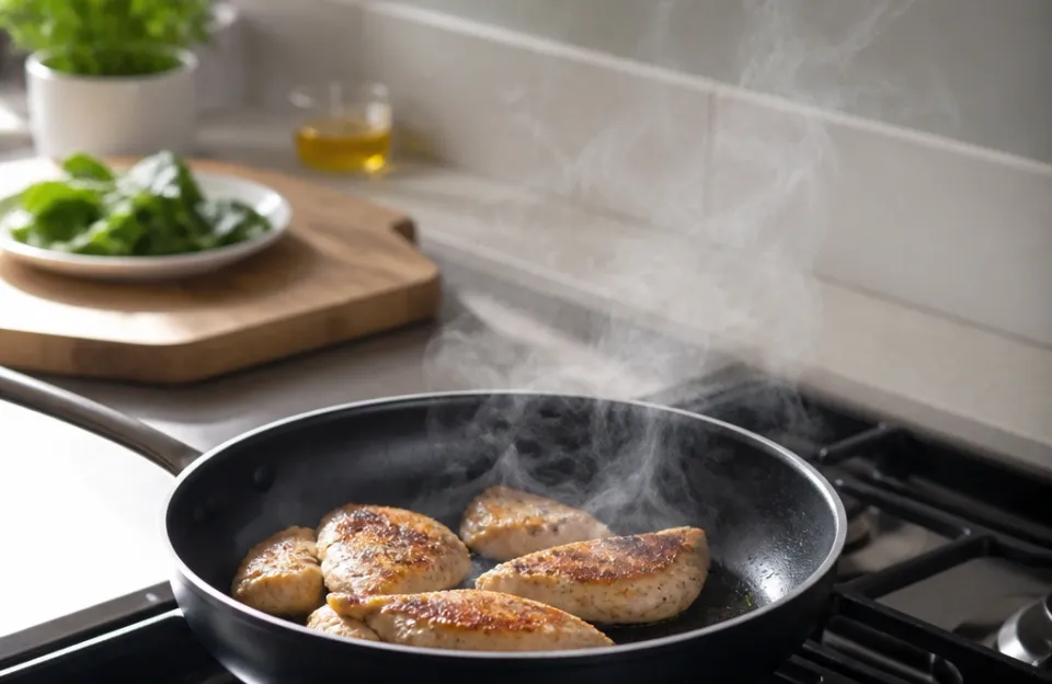 Why the scale reading changes when heat hits the pan